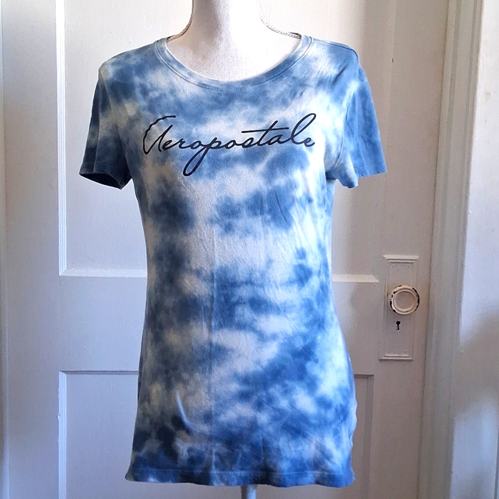 Blue Tie Dye Areopostal Tee Shirt